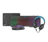 Fury Gaming Combo Set 4in1 3.0 Keyboard + Mouse + Headphones + Mousepad, US NFU-1674