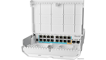 MikroTik CRS318-1Fi-15Fr-2S-OUT switch, netPower 15FR, 16 10/100 PoE, 2x SFP