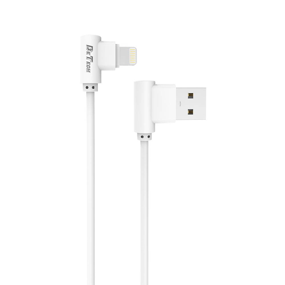 DeTech DE-21i,Data cable Lightning (iPhone 5/6/7/SE), 1.0m, White - 14130
