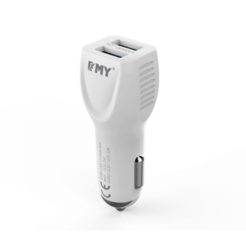 EMY MY-112,Car socket charger, V 2.4A, Universal , 2xUSB, without cable - 14400 
