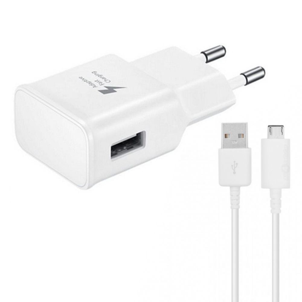 OEM Network charger,Adaptive Fast Charge 5V/1A 220A, 1 x USB,Micro USB cable,White - 14862