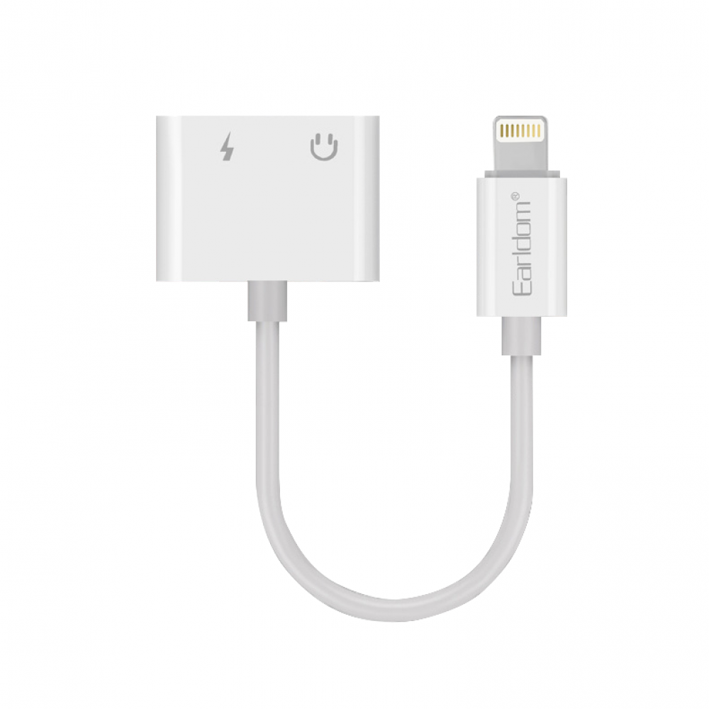 Earldom ЕТ-ОТ33,Adapter,Lightning to 2 x Lightning F, 13cm, White - 40017