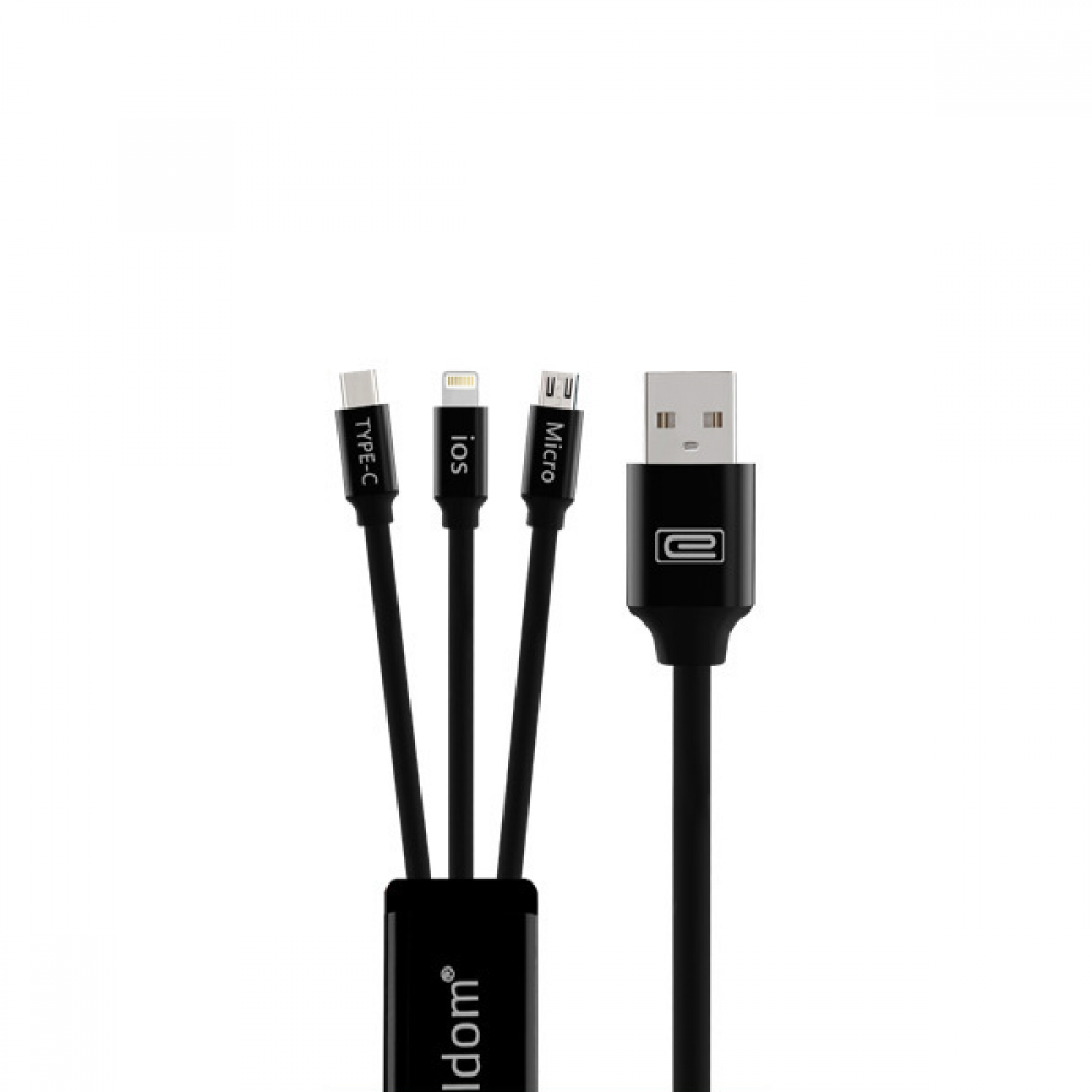 Earldom,IMC01,Data cable,3in1,Type-C,Micro USB+Lightning (iPhone 5/6/7/SE),1.2m,Dif. colors-14891