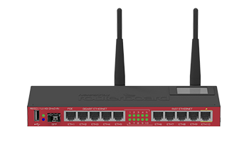 Mikrotik RB2011UiAS-2HnD-IN 2.4GHz AP, 5x Ethernet, 5x Gigabit Ethernet, SFP cage, USB, LCD, PoE out