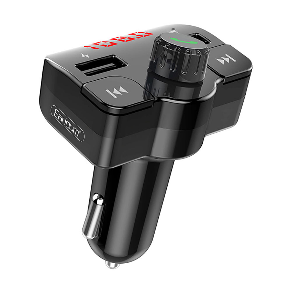 Earldom ET-M43,FM Transmitter Bluetooth, USB, 5V/2.4A, Black – 17389