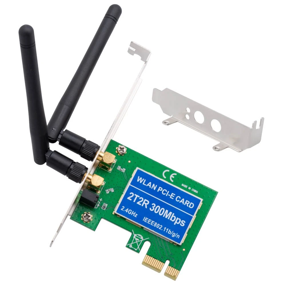 OEM 2T2R Wireless network adapter PCI-E x1, 300Mbps, 2.4GHz, 2 x 5dBi, Low profile bracket - 17760