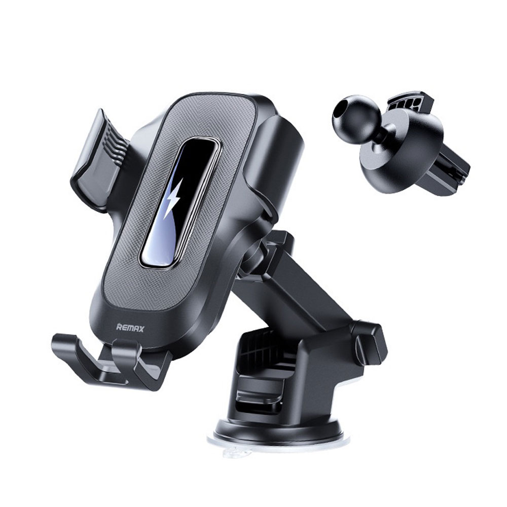 Remax RM-C31,Automatic phone holder Wireless charger, Black - 17762