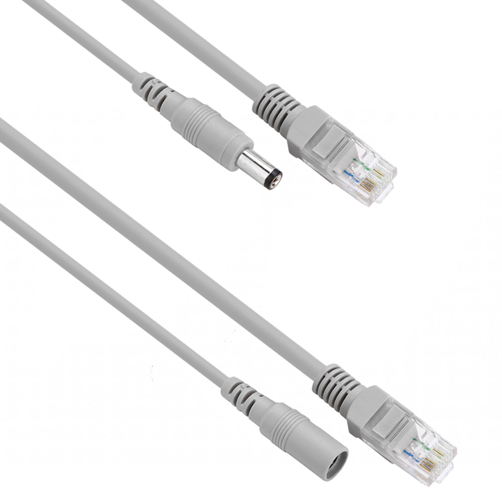 DeTech Cable CCTV, RJ45+DC, 5.0m, Gray - 18375