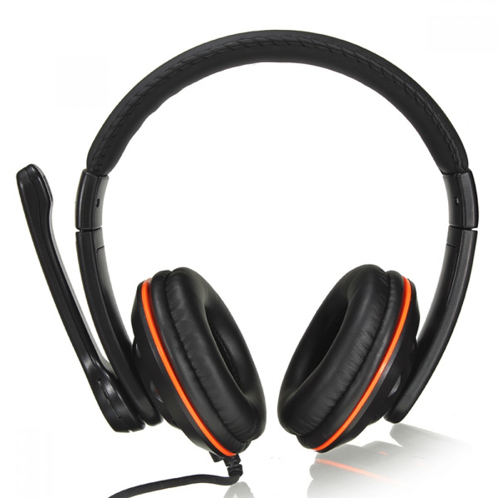 Ovleng OV-Q5,Headphones For PC with Microphone, USB, Black - 20384