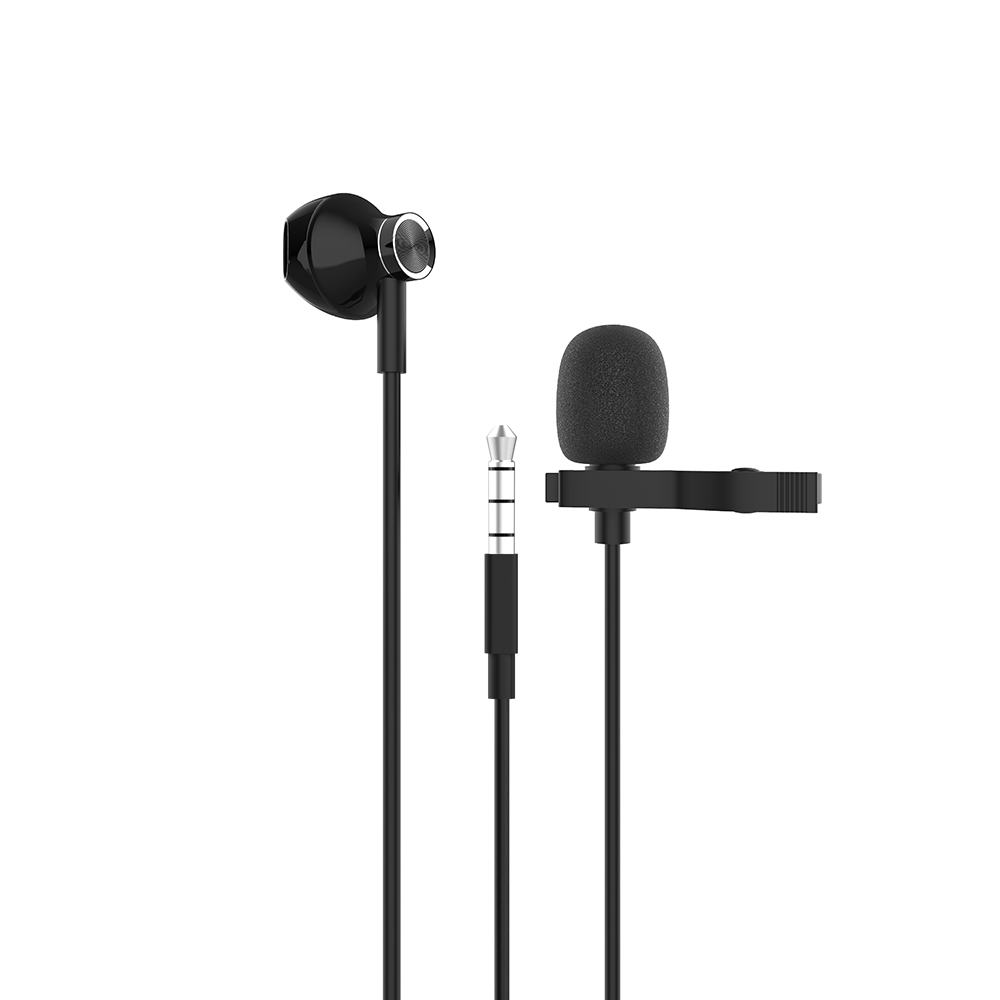 Yookie YK1190,Mobile earphone Lavalier microphone, Type-C, Black - 20557