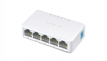Mercusys MS105 v.2 Switch , 5-Port 10/100Mbps, Unmanaged, Desktop, Ultra-Compact Design