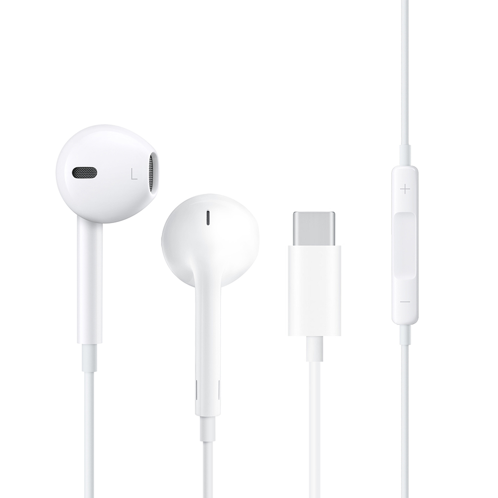 WiWu Earphones Earbuds 303, Type-C, Microphone, White - 20733