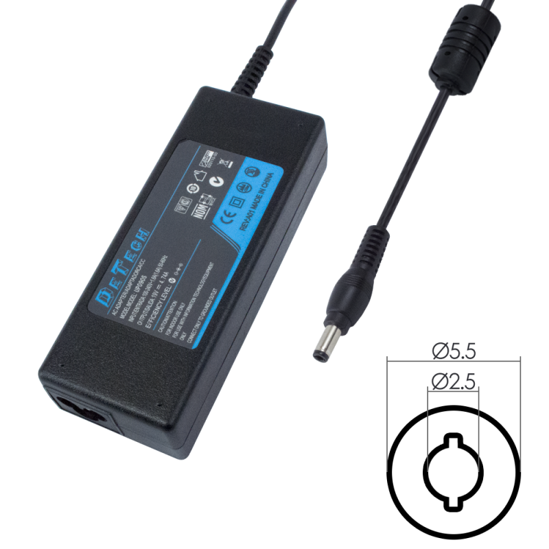 DeTech,Laptop Adapter,72W, 24V/3A, 5.5*2.5 - 323