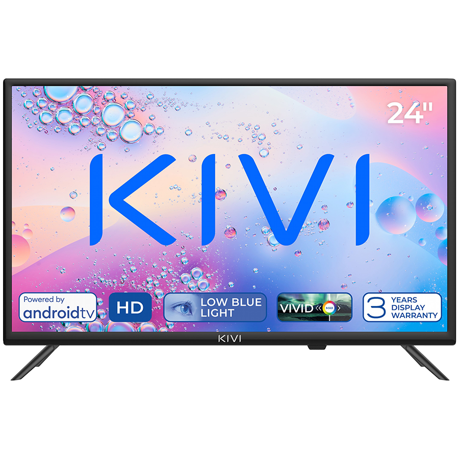 KIVI 24H760QB 24",Black,HD Ready,Android TV 11,Black,1366x768,60 Hz,WiFi5G,BT5.1,3xHDMI,2xUSB