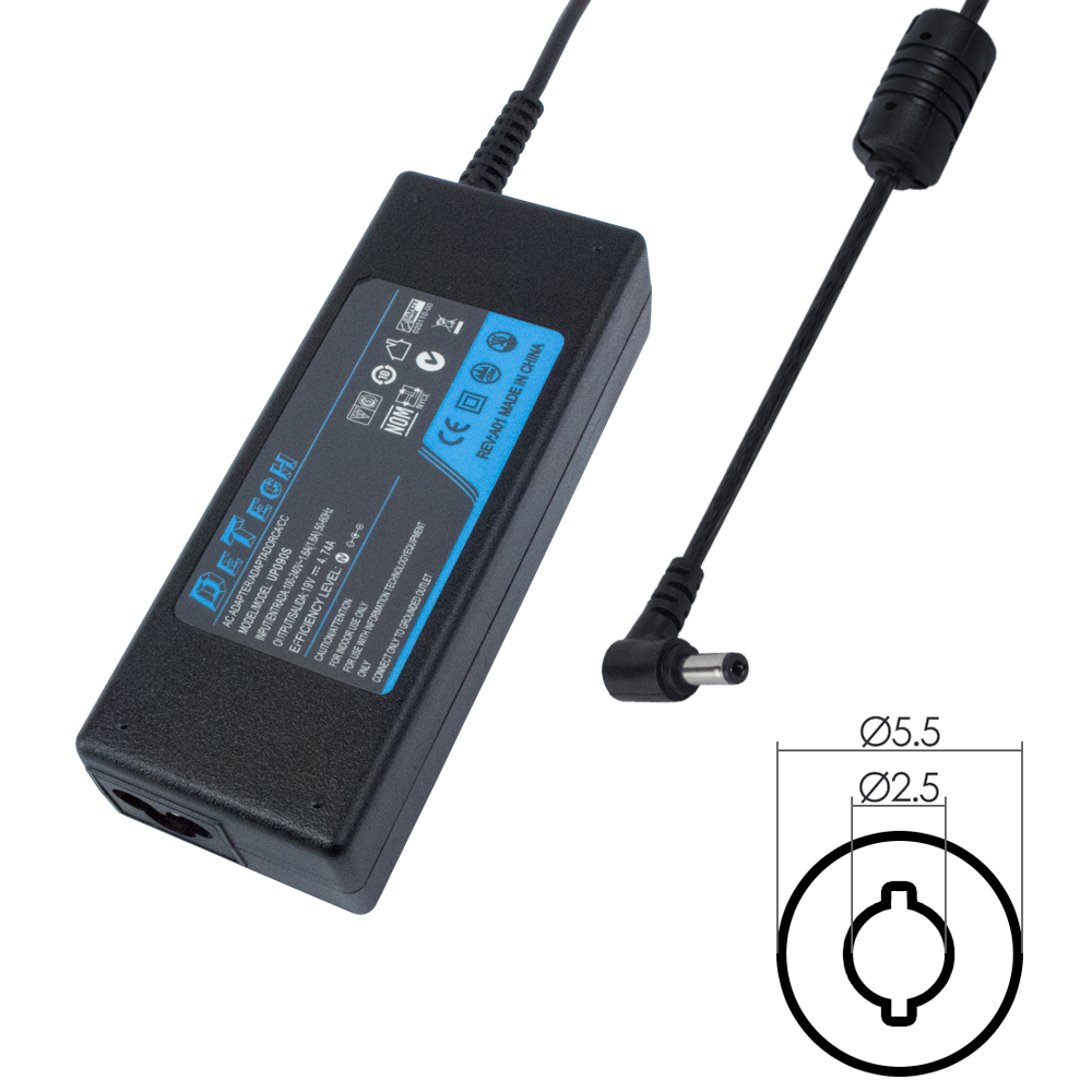 DeTech Laptop Adapter for Asus 65W 19V/3.42A 5.5*2.5 - 263