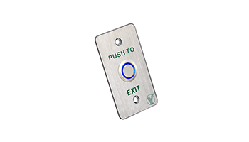YLI PBK-814B(LED) "Exit" button - mechanical, metal for installation with LED indication, narrow pro