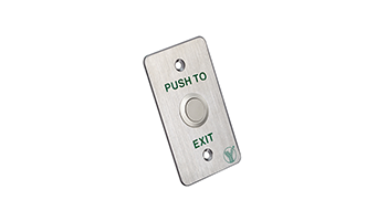 YLI PBK-814B "Exit" button - mechanical, metal for installation with LED indication, narrow profile