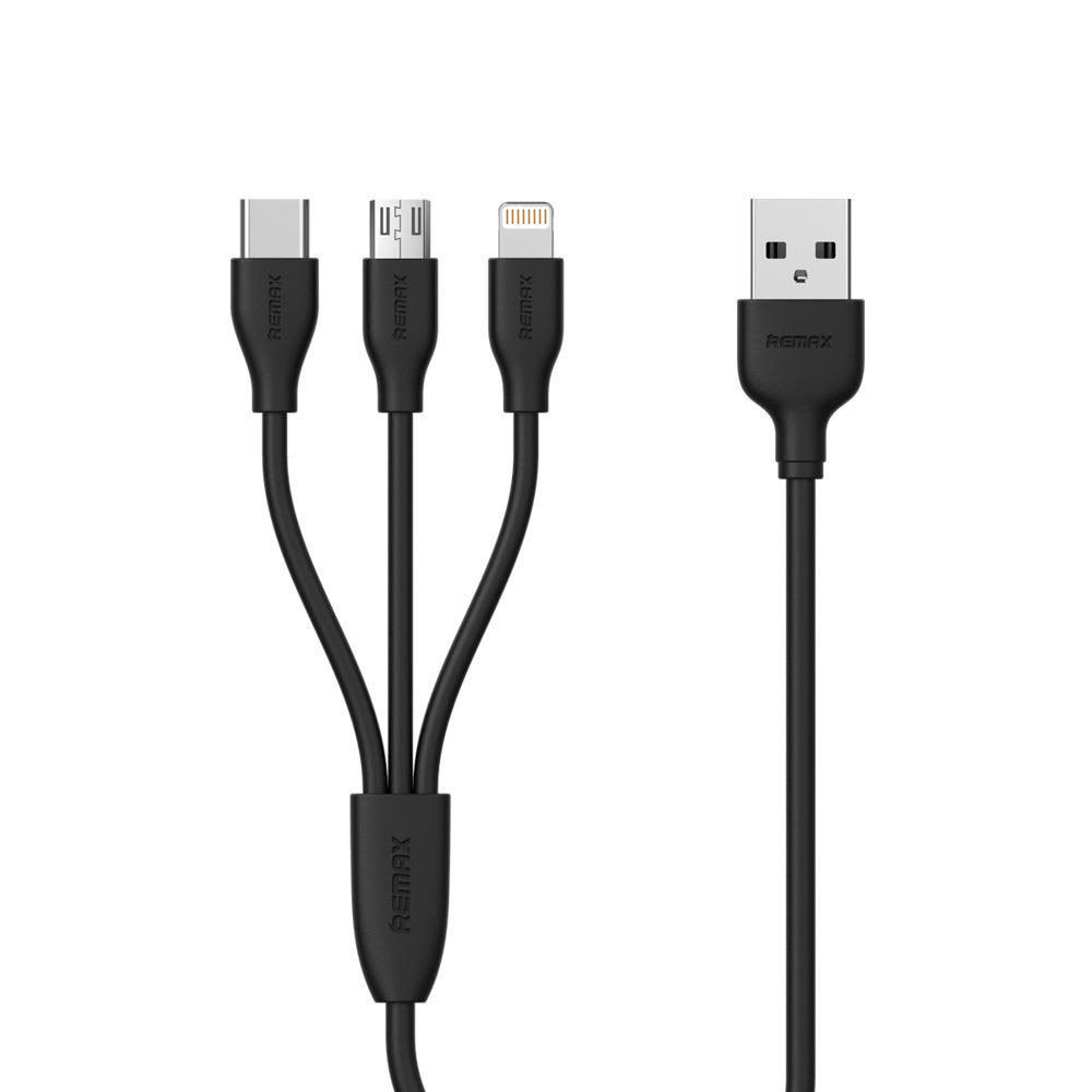 Remax Suda RC-109th,Charging cable 3in1, Type-C,Micro USB, Lightning, 1.0m, Different colors - 40019