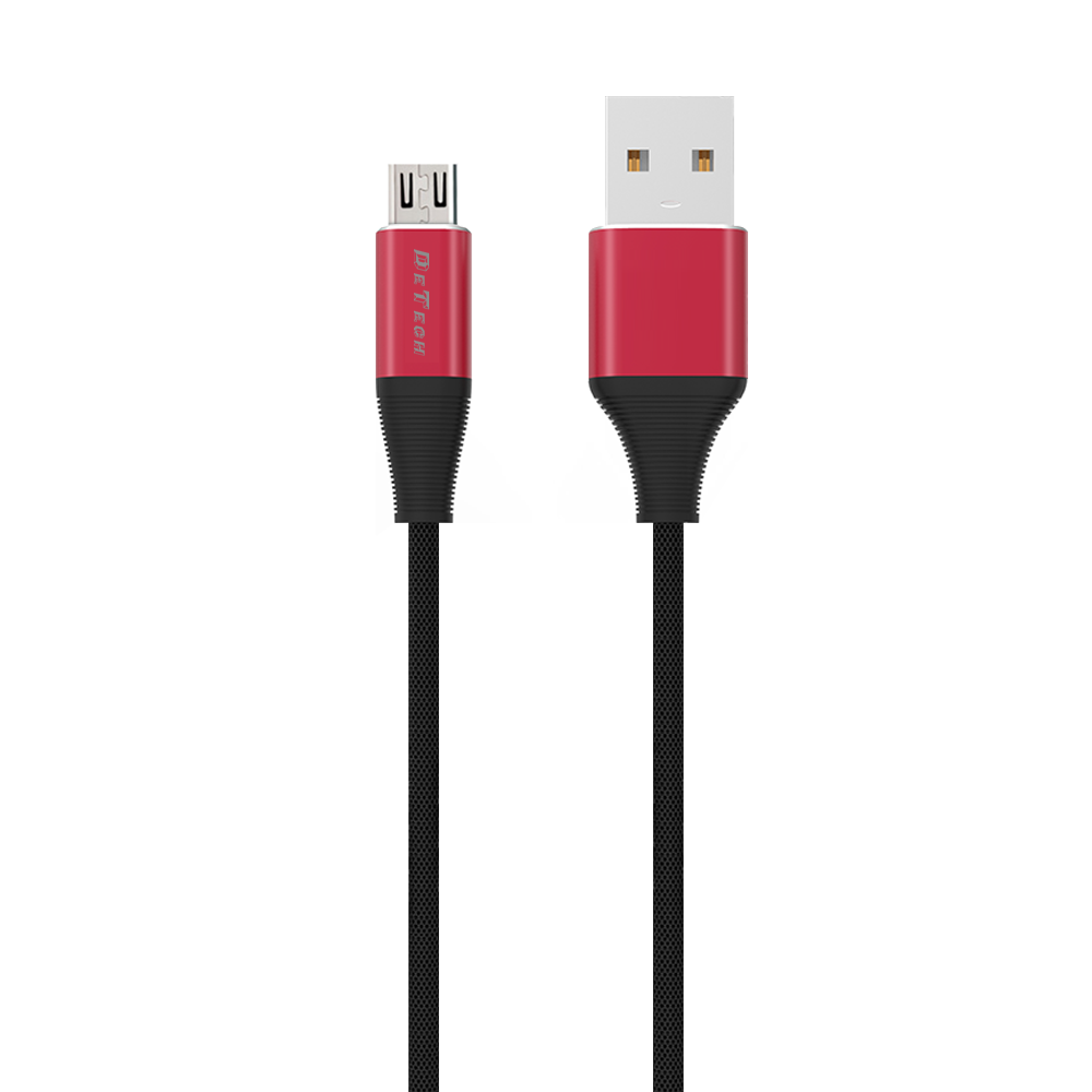 DeTech DE-C22M,Data cable Micro USB, 1.0m, Black - 40103
