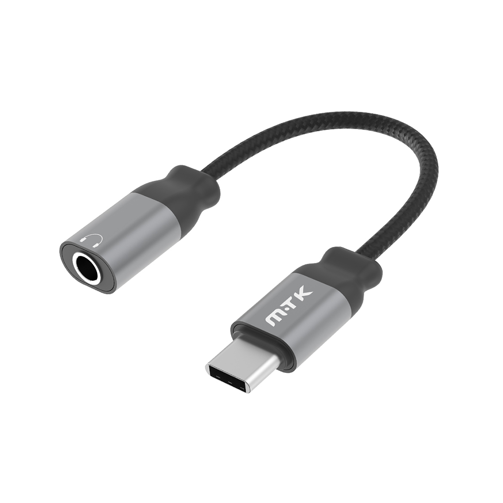 Moveteck TB1285,Adapter Type-C to 3,5mm + Type-C F, 0.15m, Black - 40156