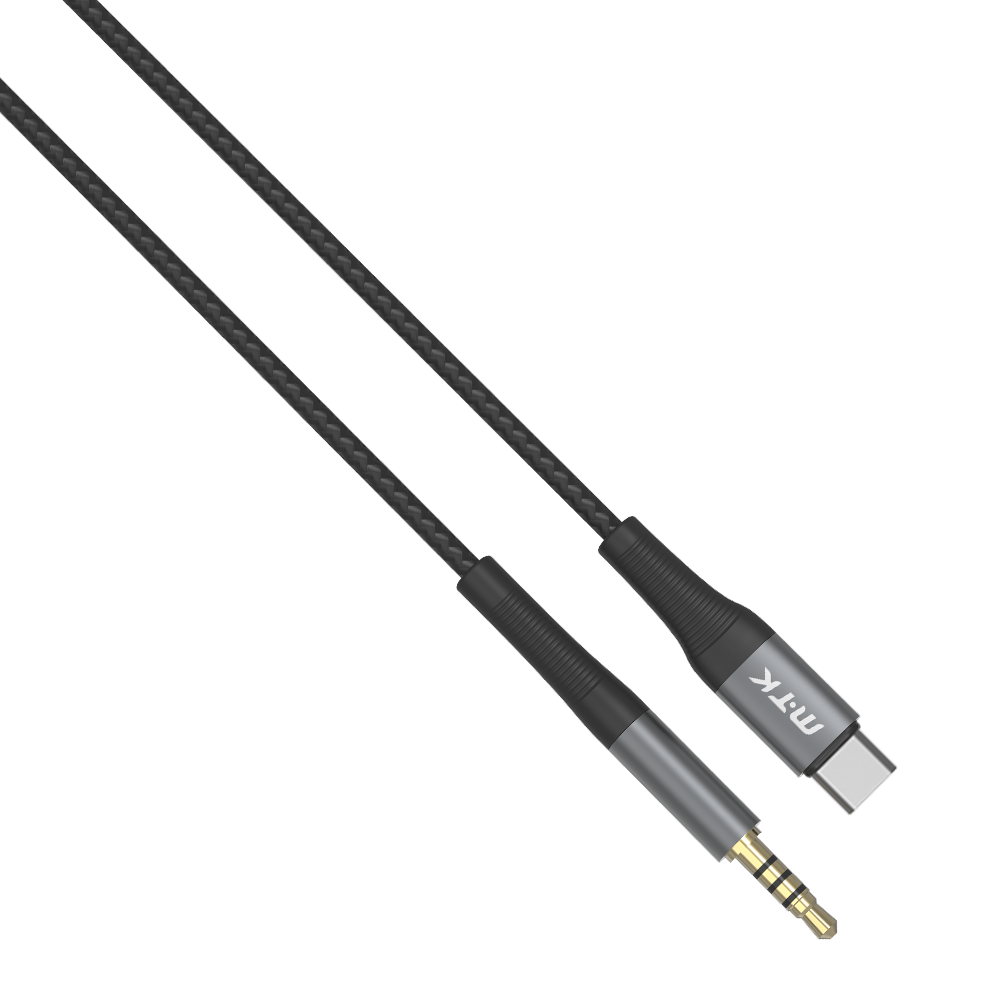 Moveteck TB1287,Audio cable 3.5mm to Type-C, 1.0m, Black - 40158