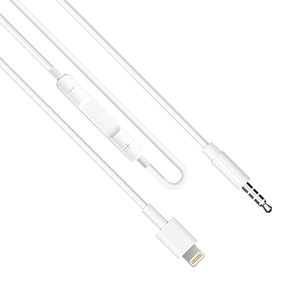 Earldom ET-AUX42,Audio cable 3.5mm to Lightning, 1.0m, White - 40174