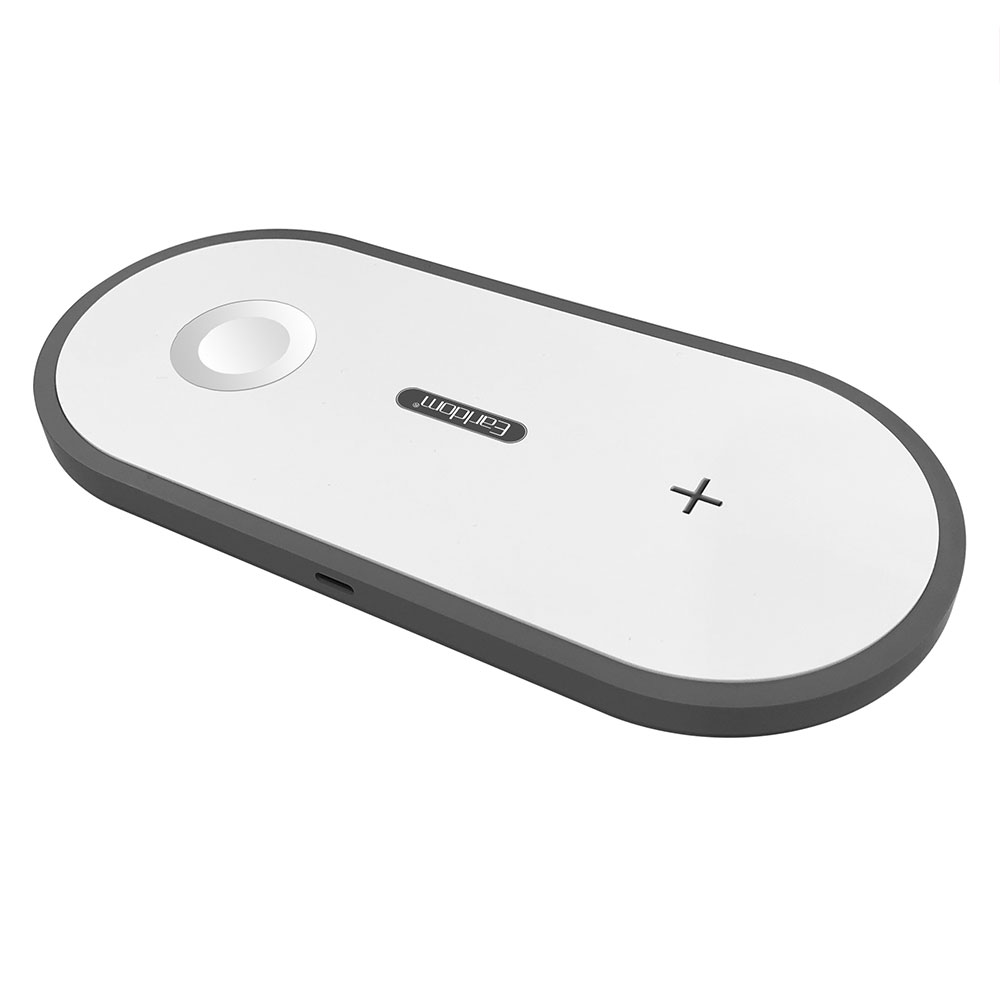 Earldom ET-WC5,Wireless Charger 2in1, Qi, 5V/2.0A, White - 40185