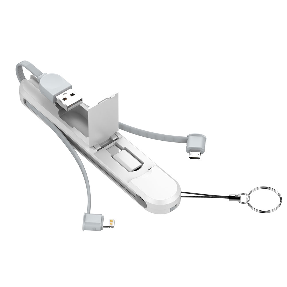 LDNIO LC130,Data cable  3in1, Type-C, Micro USB, Lightning , 0.43m, White - 40206