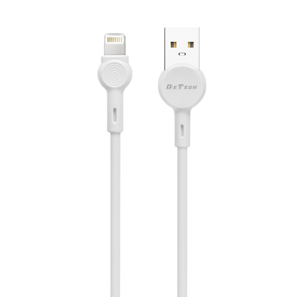 DeTech DE-C35i,Data cable Lightning, 1.0m, White - 40189