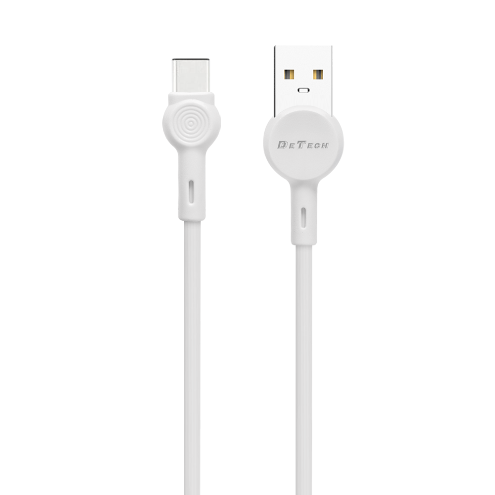 DeTech DE-C35C,Data cable Type-C, 1.0m, White - 40190