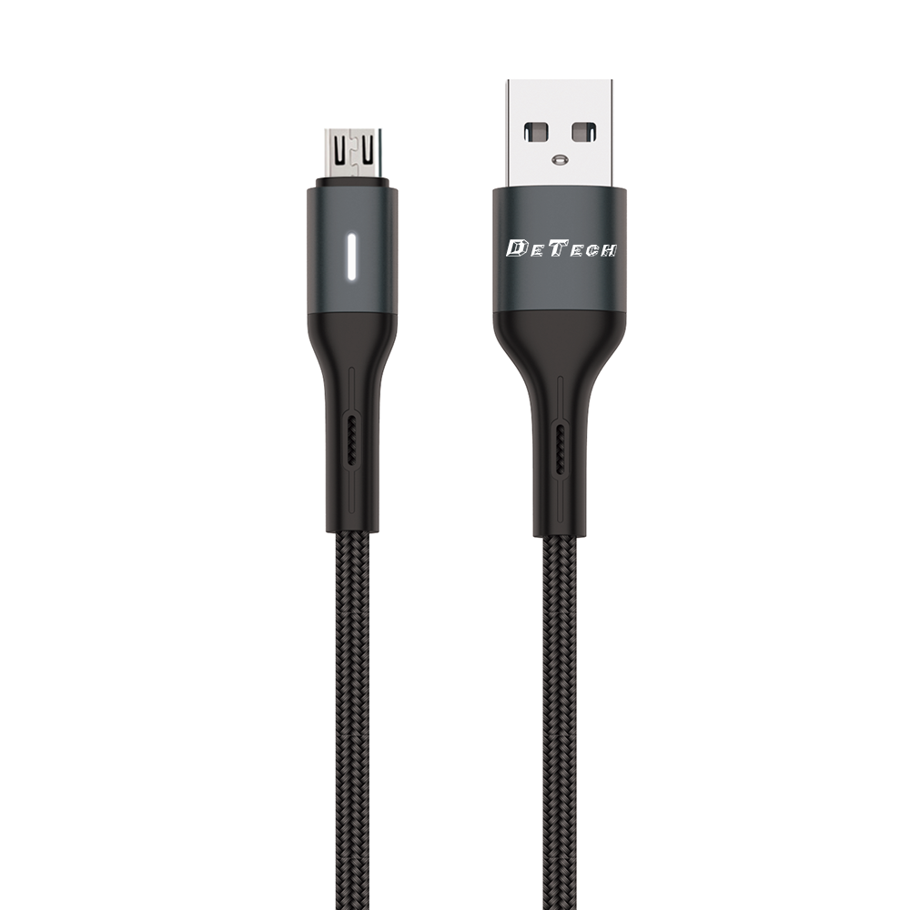 DeTech DE-C38M,Data cable Micro USB, 1.0m, Black - 40197