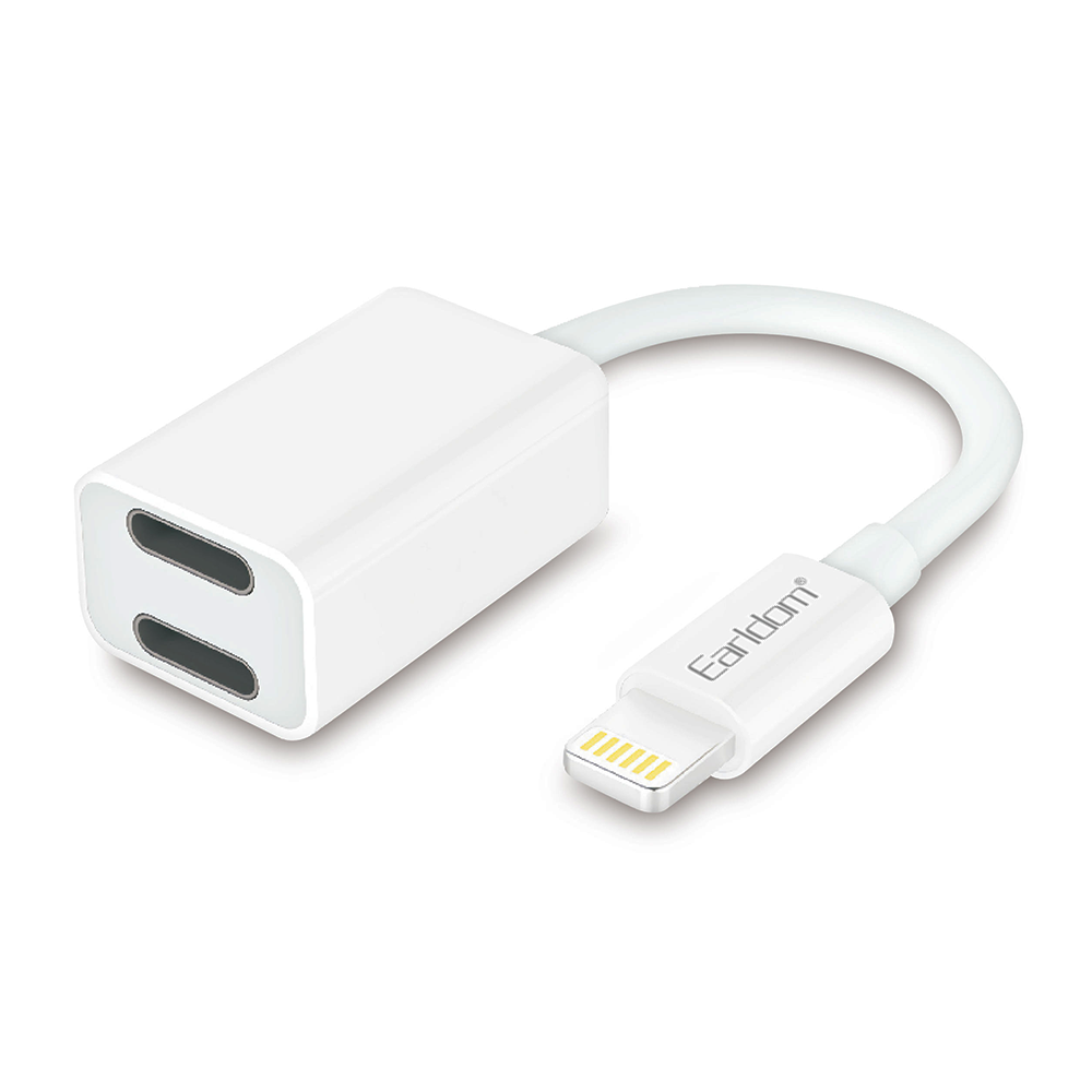 Earldom ЕТ-ОТ54,Adapter Lightning to 2 x Lightning F, White - 40213