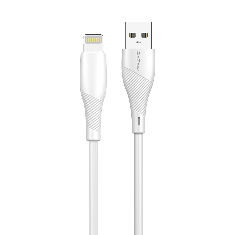  DeTech DE-44i2,Data cable Lightning, 2.0m, White - 40268
