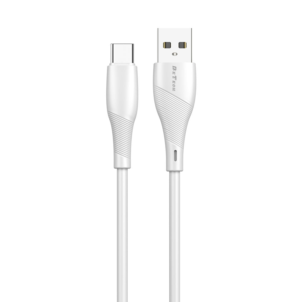 DeTech DE-44C3,Data cable Type-C, 3.0m, White - 40272