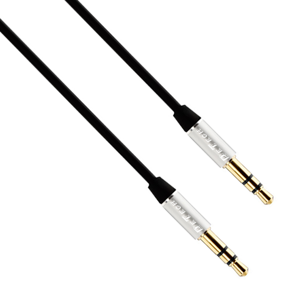 DeTech DE-15AUX,Audio cable 3.5mm jack, M/M, 1.0m, Black - 40273