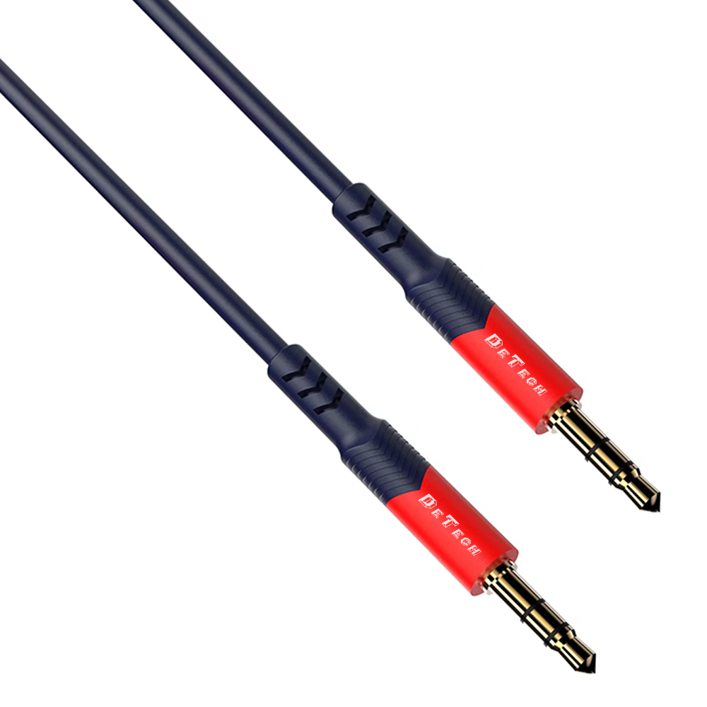 DeTech DE-12AUX,Audio cable 3.5mm jack, M/M, 1.0m, Black - 40278
