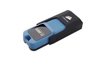 Corsair Flash Voyager Slider X2 USB 3.0 256GB, Blue Housing, Read 200MBs - Write 90MBs, Capless Desi