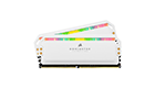 Corsair 16GB (2 x 8GB) DDR4 DRAM 3200MHz Dominator Platinum RGB Memory Kit White CMT16GX4M2Z3200C16W