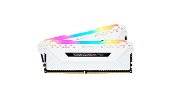 Corsair 16GB (2 x 8GB) DDR4 DRAM 3200MHz Vengeance RGB PRO Memory Kit - White CMW16GX4M2C3200C16W