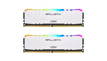 Crucial Ballistix 2x8GB (16GB Kit) DDR4 3200MT/s CL16 Unbuffered DIMM 288pin White BL2K8G32C16U4WL
