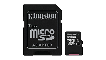Kingston 128GB microSDXC Canvas Select Plus 100R A1 C10 Card + ADP SDCS2/128GB