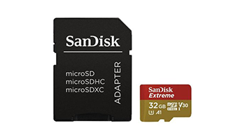 SanDisk Extreme microSDHC 32GB + SD Adapter + Rescue Pro Deluxe 100MB/s A1 C10 V30 UHS-I U3; SDSQXAF