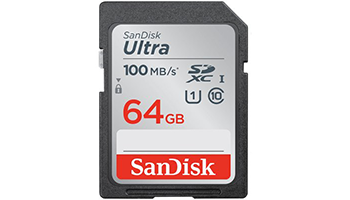 SANDISK Ultra 64GB SDHC Memory Card 100MB/s, Class 10 UHS-I SDSDUNR-064G-GN6IN 