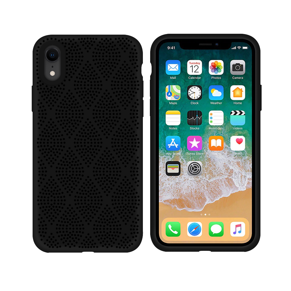 OEM Silicone case For Apple iPhone XR, Grid, Black - 51637