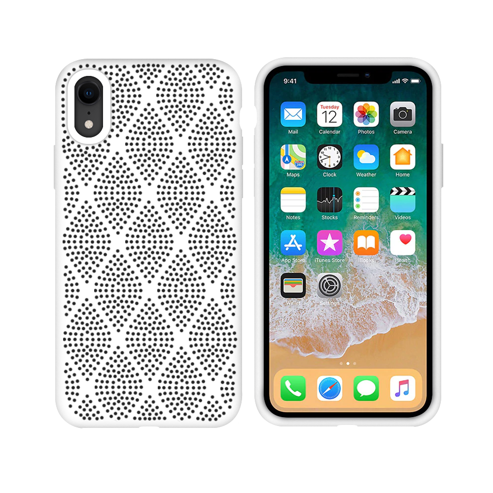 OEM Silicone case For Apple iPhone XR, Grid, White - 51641