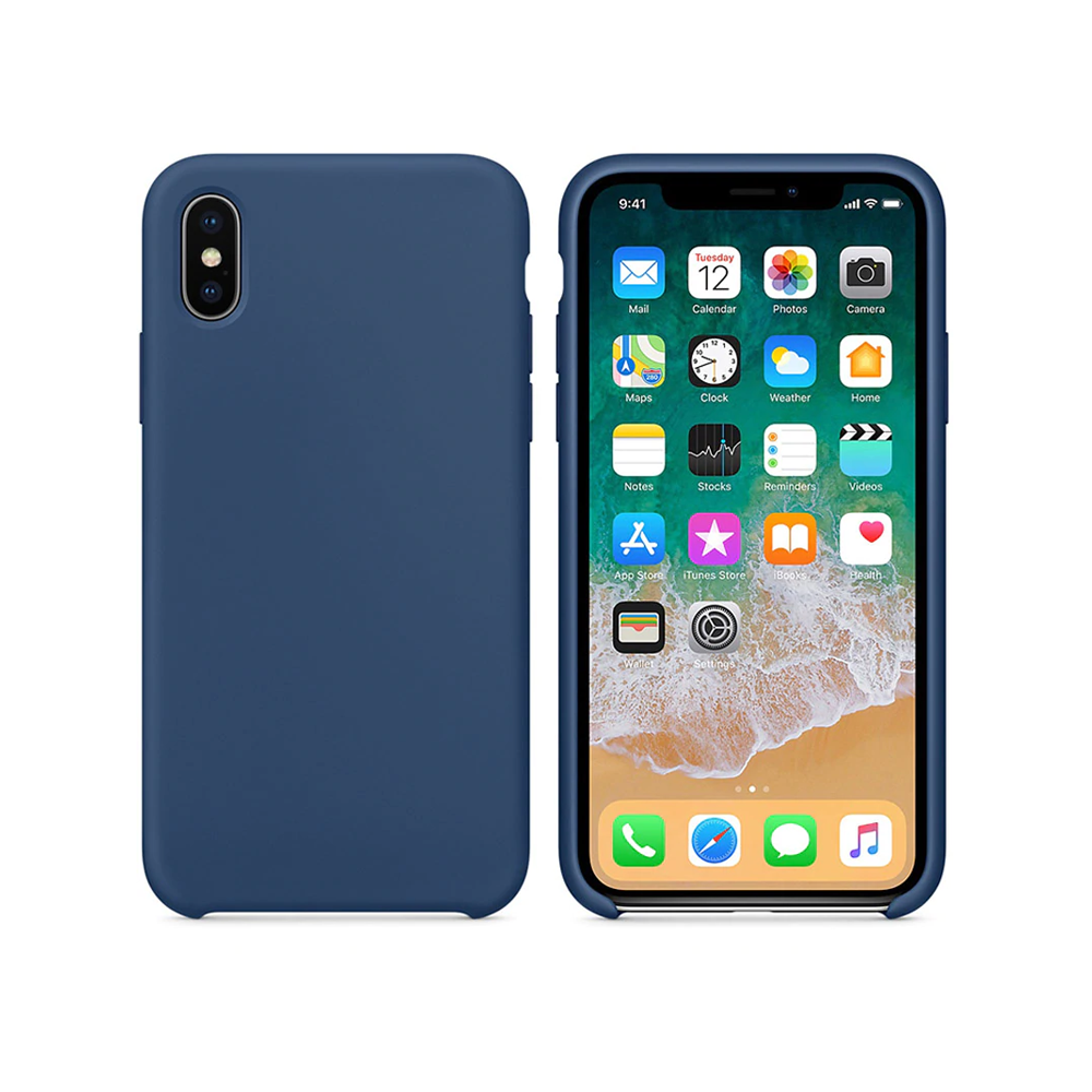 OEM Silicone case For Apple iPhone X/XS, Soft touch, Blue - 51646