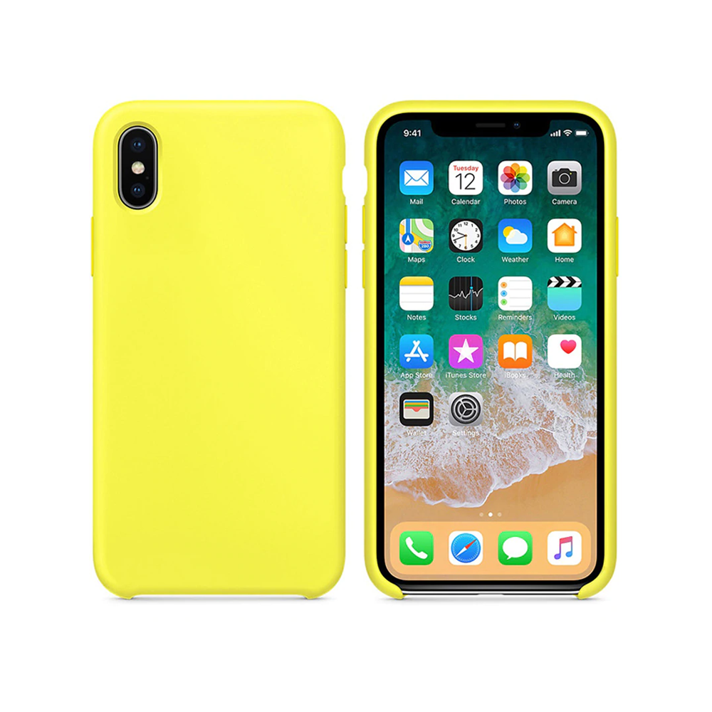 OEM Silicone case For Apple iPhone X/XS, Soft touch, Yellow - 51647