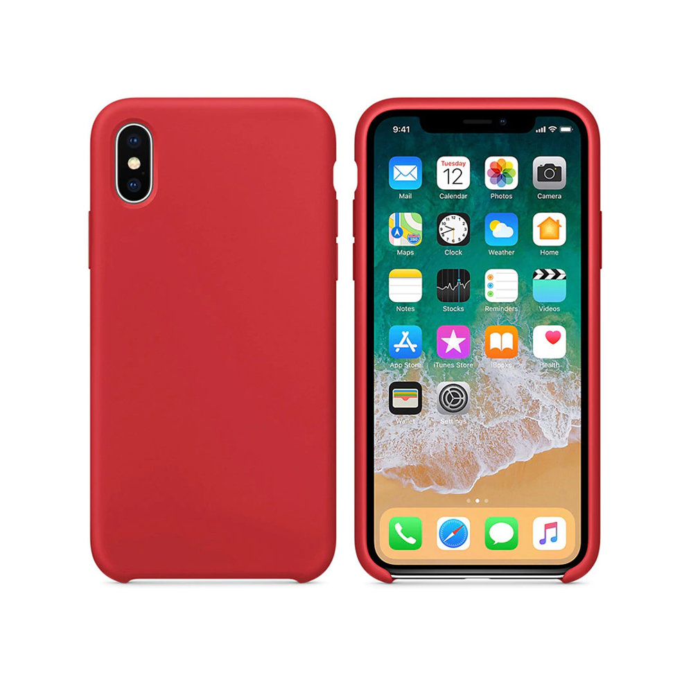OEM Silicone case For Apple iPhone X/XS, Soft touch, Red - 51648