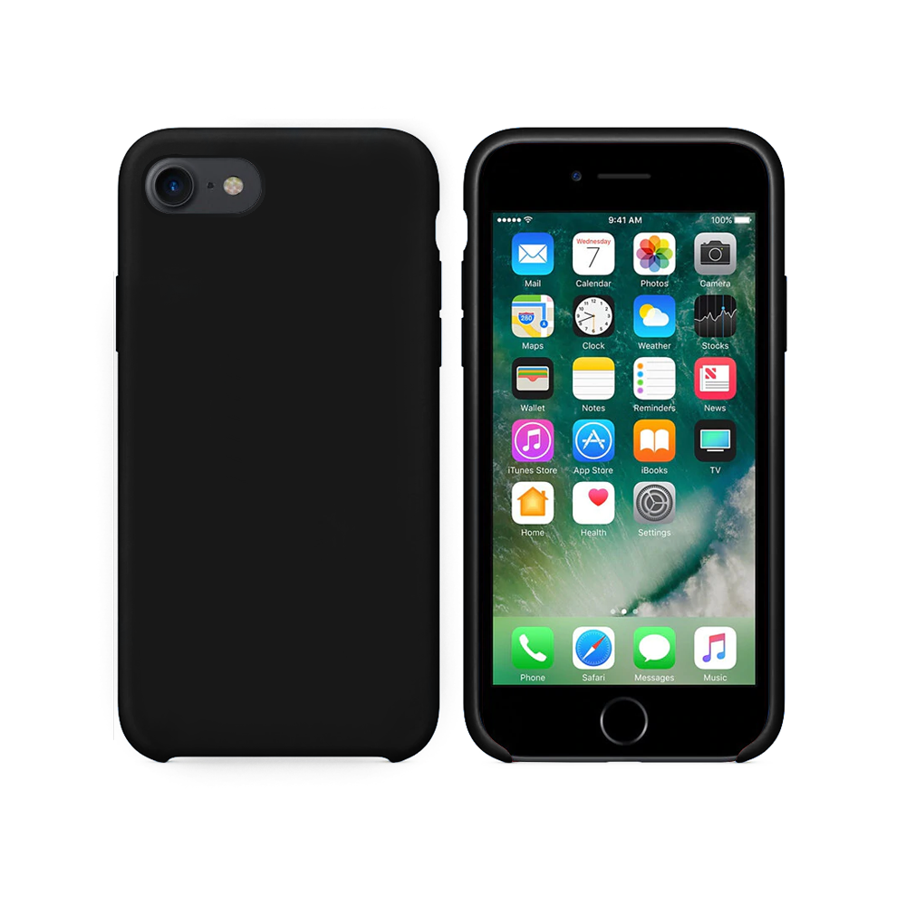 OEM Silicone case For Apple iPhone 7/8, Soft touch, Black - 51650