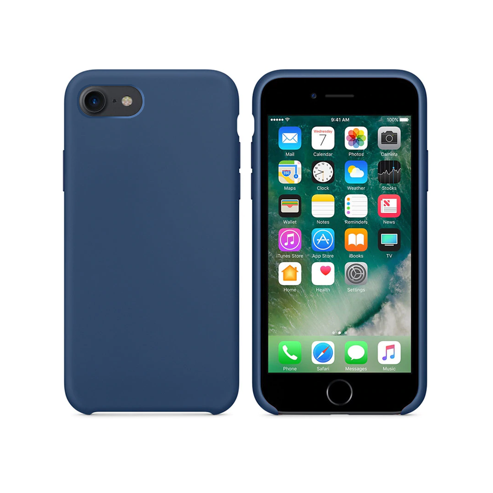 OEM Silicone case For Apple iPhone 7/8, Soft touch, Blue - 51651